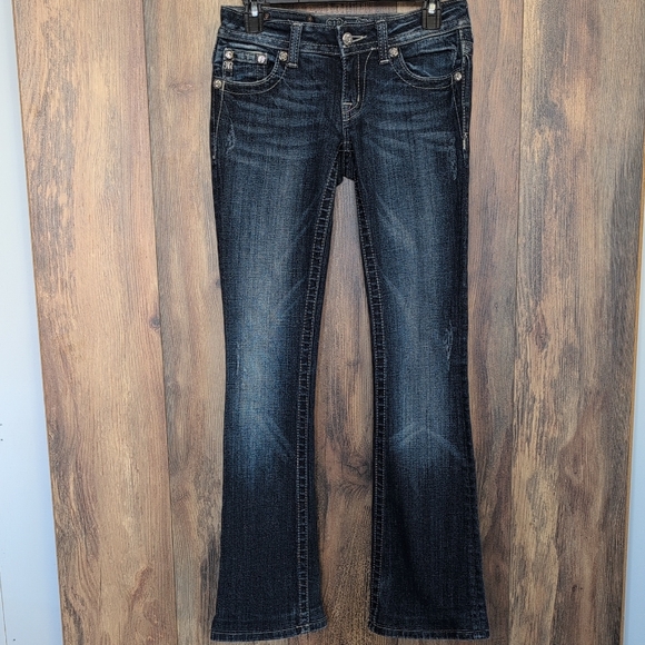 Miss Me Boot Cut Embroidered Women's Low Rise Jeans 25                   M467 - Picture 2 of 11